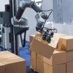 Cobot palletizing is a flexible and space-saving automation solution designed for low to medium throughput palletizing applications where human-robot collaboration is required. Unlike traditional industrial robots, collaborative robots are equipped with advanced safety features that allow them to operate alongside workers without extensive safety fencing. IDEA’s cobot palletizing systems are ideal for manufacturers seeking a fast return on investment, simple installation, and easy operation. These systems are especially suitable for frequent product changes, limited floor space, and operations transitioning from manual palletizing to automation. With intuitive programming and compact design, cobot palletizing provides a practical entry point into automated palletizing.